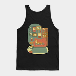 Little reader on the sofa Tank Top